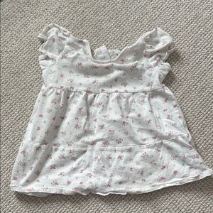 Floral Ruffle Sleeve Top